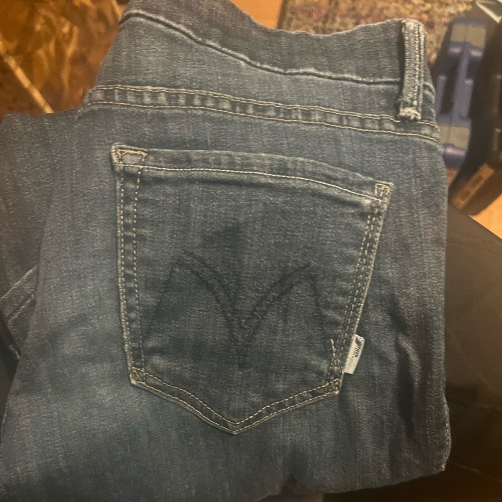 MOTHER The Looker Here Kitty Kitty Dark Wash Skinny Jeans Size 27